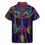 Rainbow Native Dream Catcher Print Men's Short Sleeve Shirt