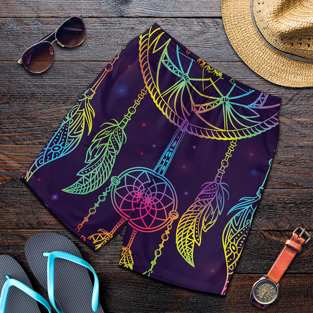 Rainbow Native Dream Catcher Print Men's Shorts