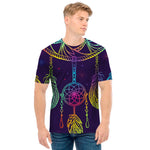 Rainbow Native Dream Catcher Print Men's T-Shirt