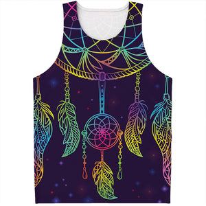 Rainbow Native Dream Catcher Print Men's Tank Top