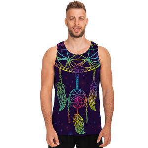 Rainbow Native Dream Catcher Print Men's Tank Top