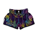 Rainbow Native Dream Catcher Print Muay Thai Boxing Shorts