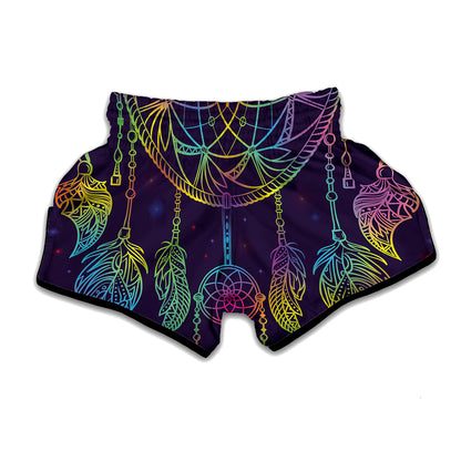 Rainbow Native Dream Catcher Print Muay Thai Boxing Shorts