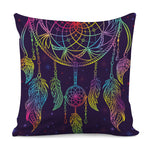Rainbow Native Dream Catcher Print Pillow Cover