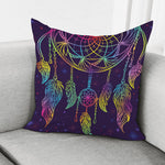 Rainbow Native Dream Catcher Print Pillow Cover