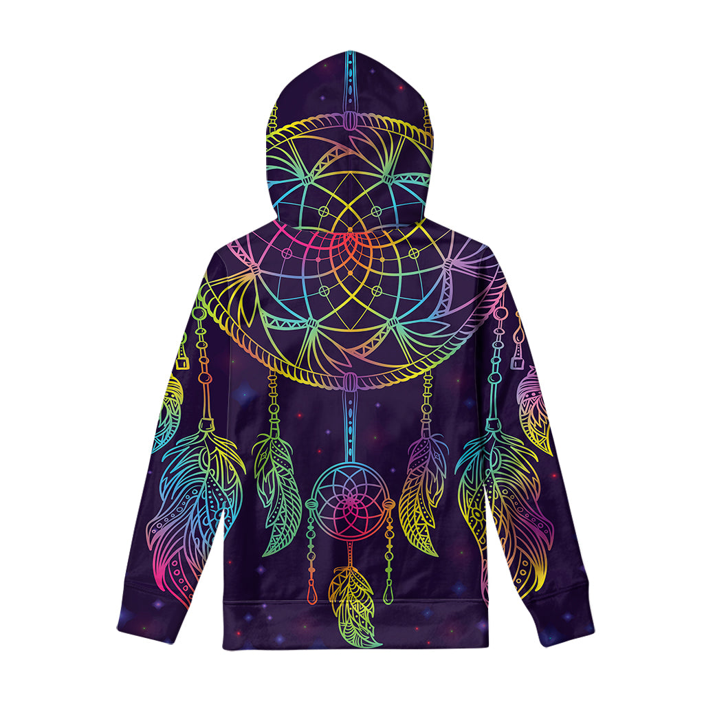 Rainbow Native Dream Catcher Print Pullover Hoodie