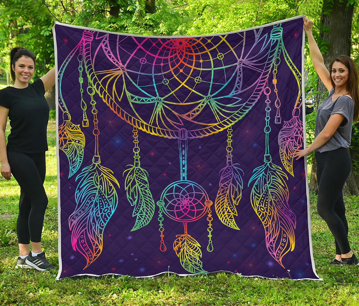 Rainbow Native Dream Catcher Print Quilt