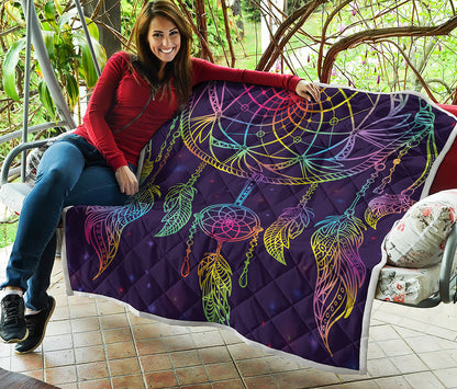 Rainbow Native Dream Catcher Print Quilt