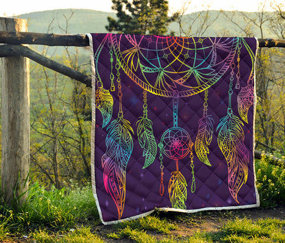 Rainbow Native Dream Catcher Print Quilt