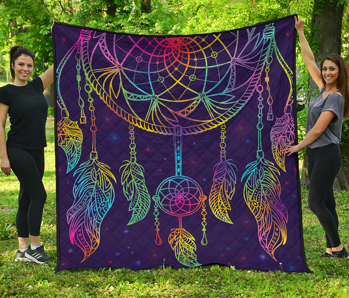 Rainbow Native Dream Catcher Print Quilt