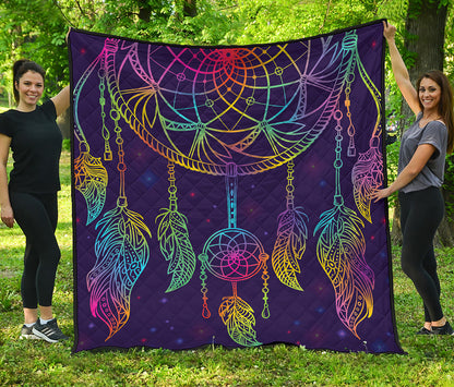 Rainbow Native Dream Catcher Print Quilt