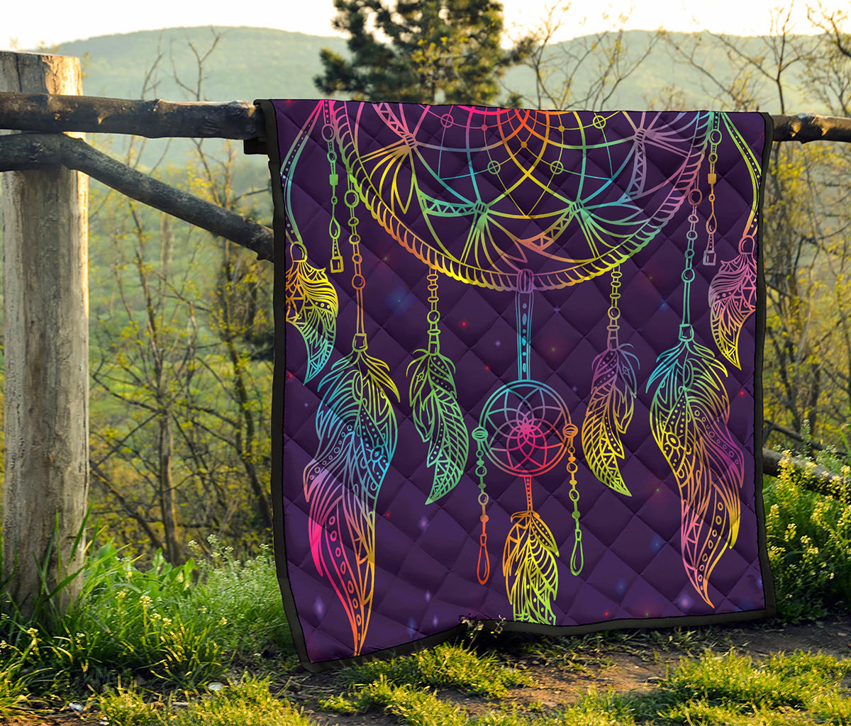 Rainbow Native Dream Catcher Print Quilt