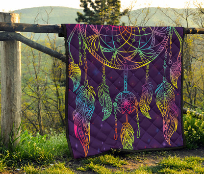 Rainbow Native Dream Catcher Print Quilt