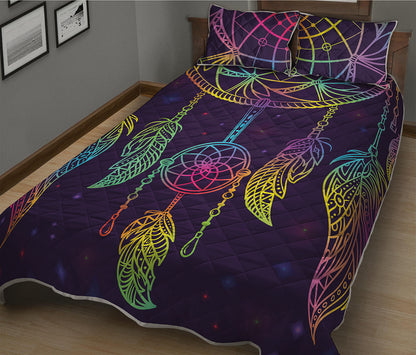 Rainbow Native Dream Catcher Print Quilt Bed Set