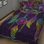 Rainbow Native Dream Catcher Print Quilt Bed Set