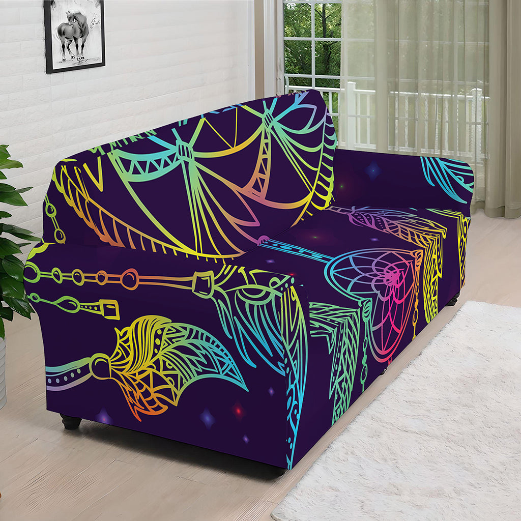 Rainbow Native Dream Catcher Print Sofa Cover
