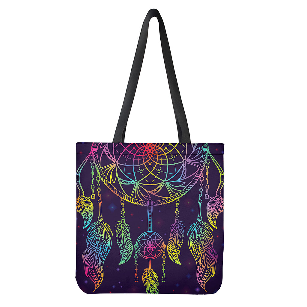 Rainbow Native Dream Catcher Print Tote Bag