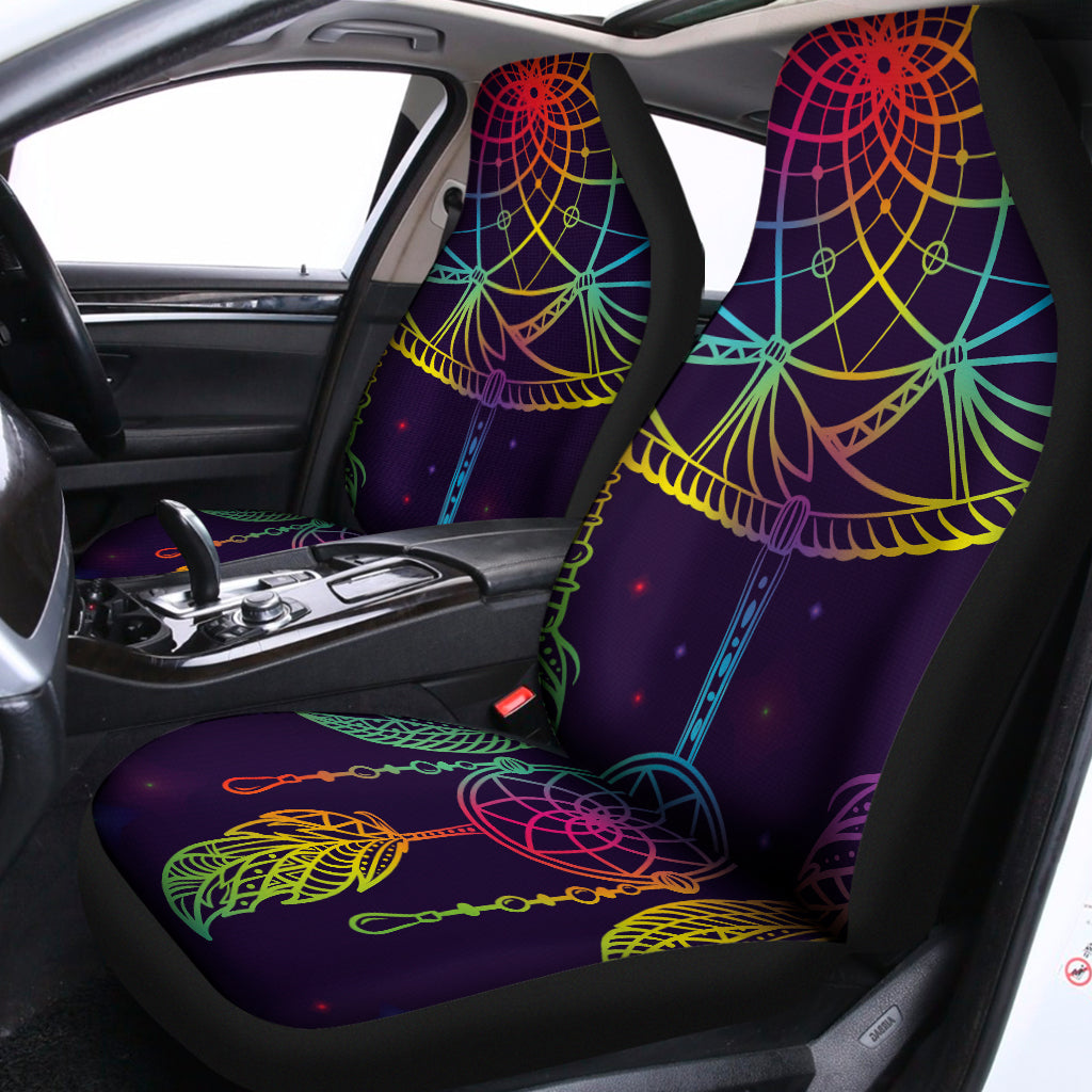 Rainbow Native Dream Catcher Print Universal Fit Car Seat Covers