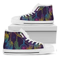 Rainbow Native Dream Catcher Print White High Top Sneakers