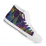 Rainbow Native Dream Catcher Print White High Top Shoes