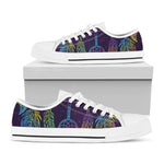 Rainbow Native Dream Catcher Print White Low Top Shoes