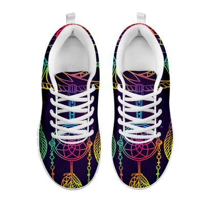 Rainbow Native Dream Catcher Print White Sneakers
