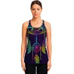 Rainbow Native Dream Catcher Print Women's Racerback Tank Top