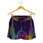 Rainbow Native Dream Catcher Print Women's Shorts