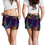 Rainbow Native Dream Catcher Print Women's Shorts