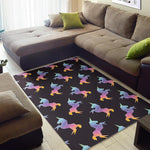 Rainbow Origami Unicorn Pattern Print Area Rug GearFrost