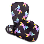 Rainbow Origami Unicorn Pattern Print Boxing Gloves