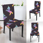 Rainbow Origami Unicorn Pattern Print Dining Chair Slipcover
