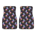 Rainbow Origami Unicorn Pattern Print Front Car Floor Mats