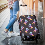 Rainbow Origami Unicorn Pattern Print Luggage Cover GearFrost