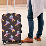 Rainbow Origami Unicorn Pattern Print Luggage Cover GearFrost