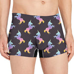 Rainbow Origami Unicorn Pattern Print Men's Boxer Briefs