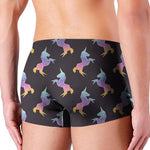 Rainbow Origami Unicorn Pattern Print Men's Boxer Briefs
