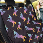 Rainbow Origami Unicorn Pattern Print Pet Car Back Seat Cover