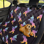 Rainbow Origami Unicorn Pattern Print Pet Car Back Seat Cover
