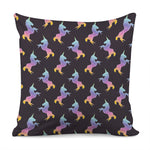 Rainbow Origami Unicorn Pattern Print Pillow Cover