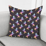 Rainbow Origami Unicorn Pattern Print Pillow Cover