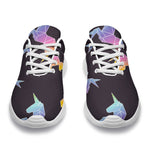 Rainbow Origami Unicorn Pattern Print Sport Shoes GearFrost