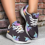 Rainbow Origami Unicorn Pattern Print Sport Shoes GearFrost