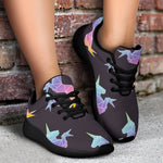 Rainbow Origami Unicorn Pattern Print Sport Shoes GearFrost