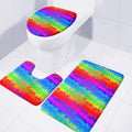 Rainbow Palm Tree Pattern Print 3 Piece Bath Mat Set