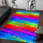 Rainbow Palm Tree Pattern Print Area Rug GearFrost