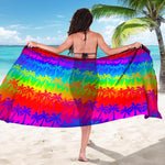 Rainbow Palm Tree Pattern Print Beach Sarong Wrap