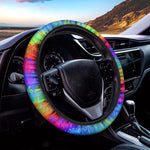 Rainbow Palm Tree Pattern Print Car Steering Wheel Cover