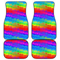 Rainbow Palm Tree Pattern Print Front and Back Car Floor Mats