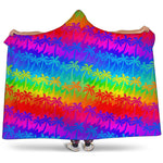 Rainbow Palm Tree Pattern Print Hooded Blanket